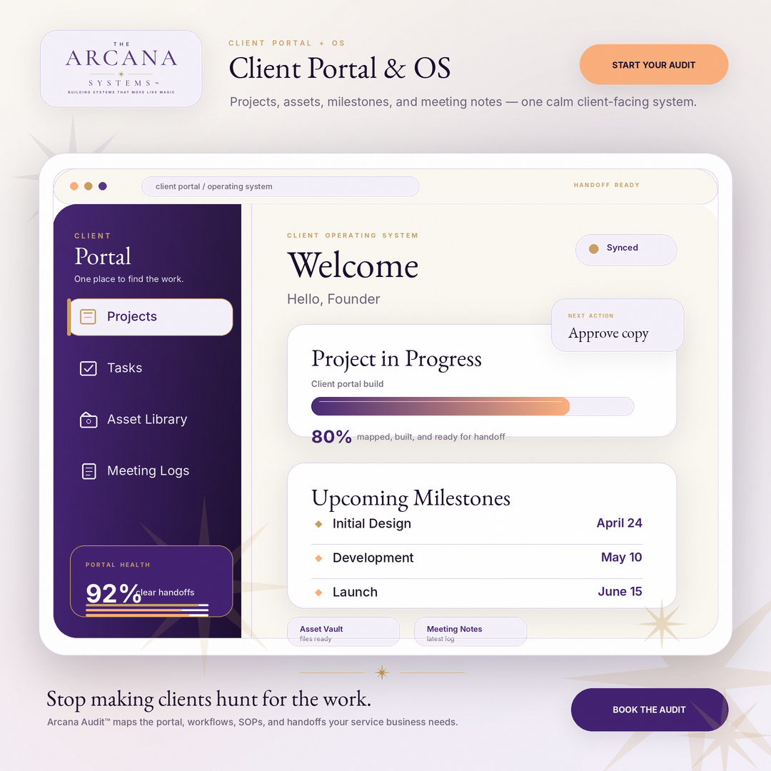 Custom client portal buildout preview